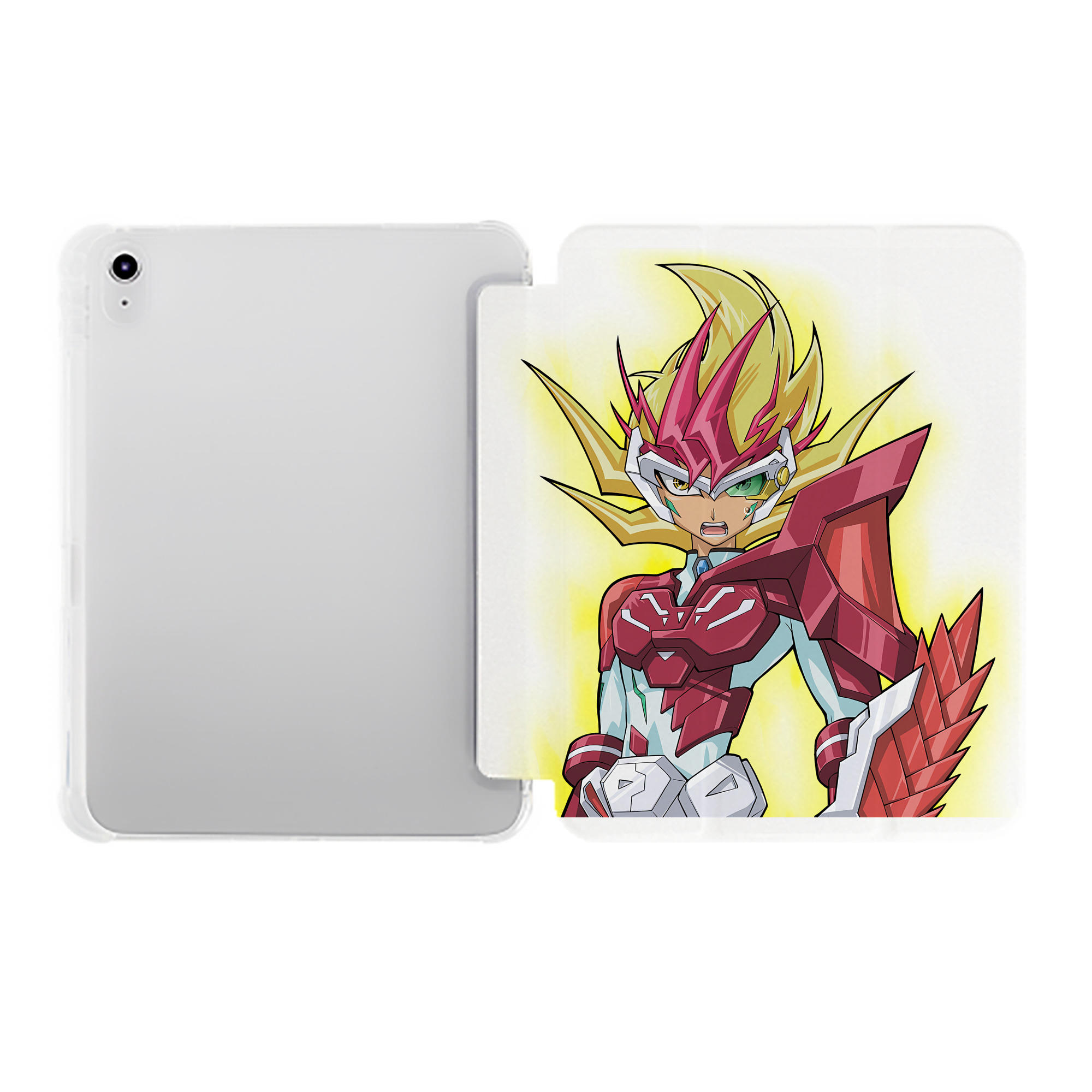 （画像用） 遊☆戯☆王 Yu-Gi-Oh! IPad ケース ペン収納付き 三つ折りスタンド PUレザー×シリコン 対応機種9.5/10.5/10.9インチ
